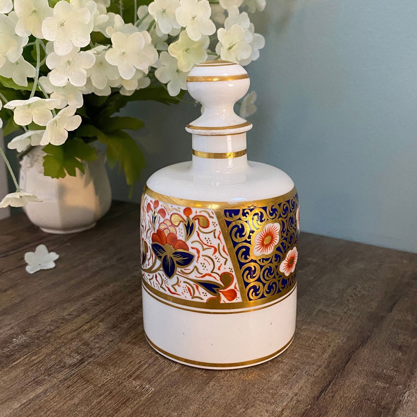 Vintage Ceramic Cologne Bottle with Stopper - Duckwells