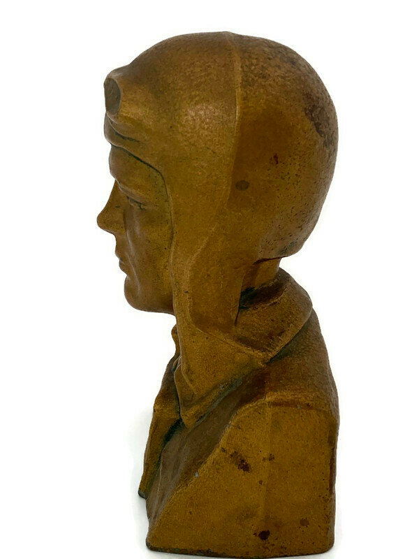 Vintage Charles Lindbergh Metal Bust Figurine - Duckwells