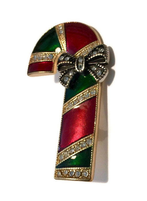 Vintage Christmas Candy Cane Pin - Duckwells