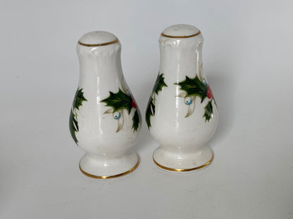 Vintage Christmas China Salt and Pepper Shaker Set - Duckwells