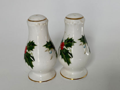 Vintage Christmas China Salt and Pepper Shaker Set - Duckwells