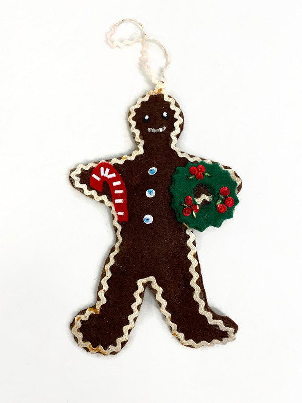 Vintage Christmas Gingerbread Felt Ornament - Duckwells