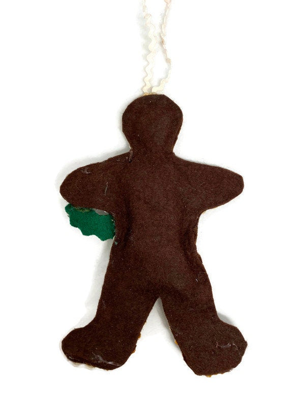 Vintage Christmas Gingerbread Felt Ornament - Duckwells
