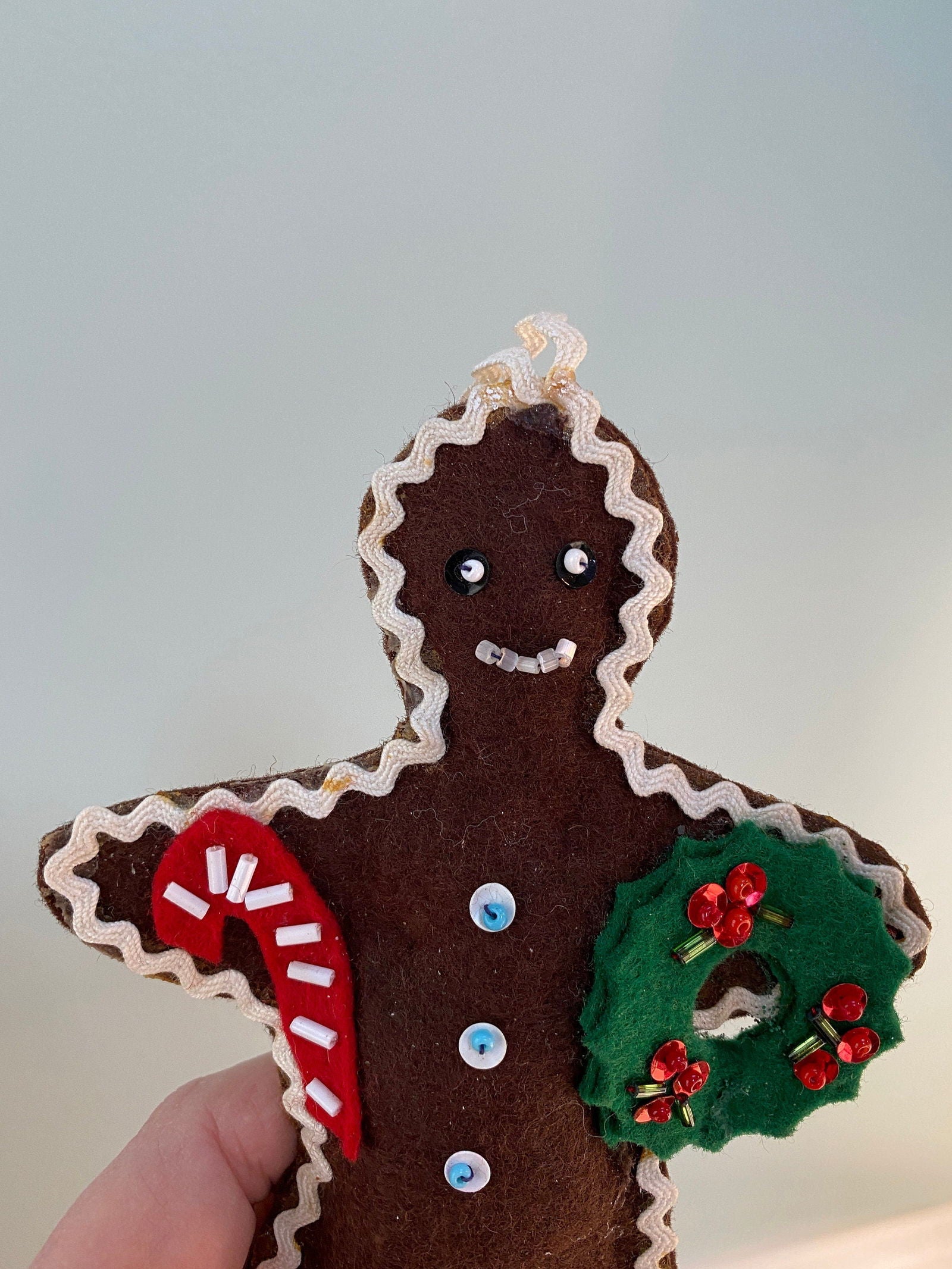 Vintage Christmas Gingerbread Felt Ornament - Duckwells