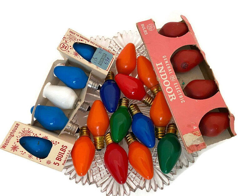 Vintage Christmas Light Bulbs with Original Packaging - Duckwells