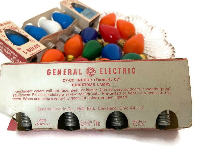 Vintage Christmas Light Bulbs with Original Packaging - Duckwells