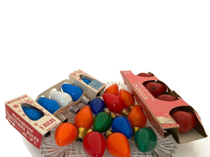 Vintage Christmas Light Bulbs with Original Packaging - Duckwells