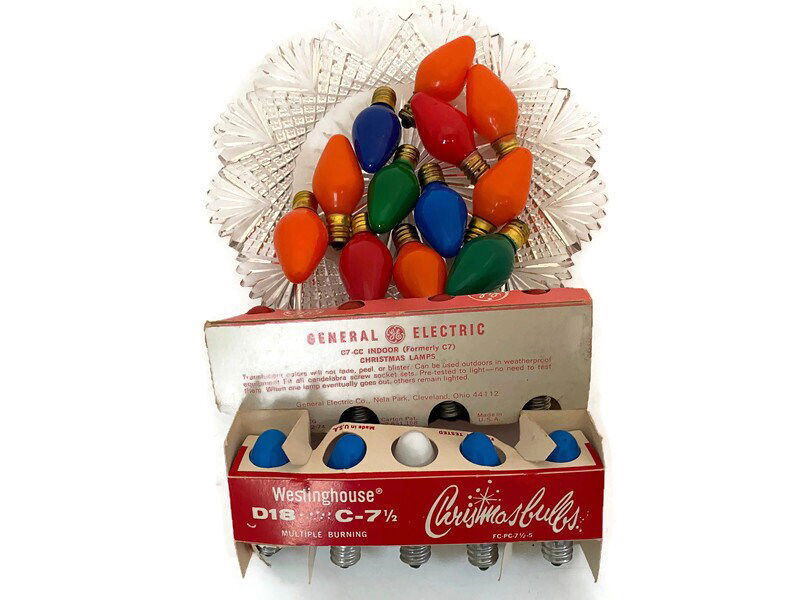 Vintage Christmas Light Bulbs with Original Packaging - Duckwells