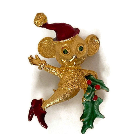 Vintage Christmas Mouse Pin by Mylu - Duckwells