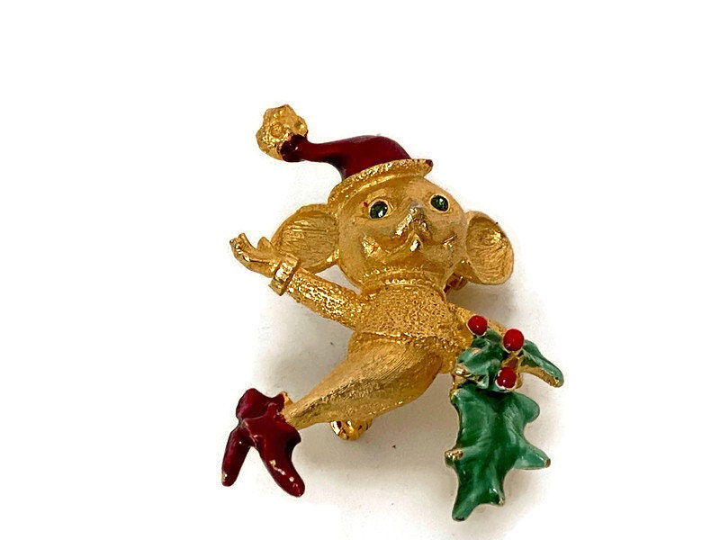 Vintage Christmas Mouse Pin by Mylu - Duckwells