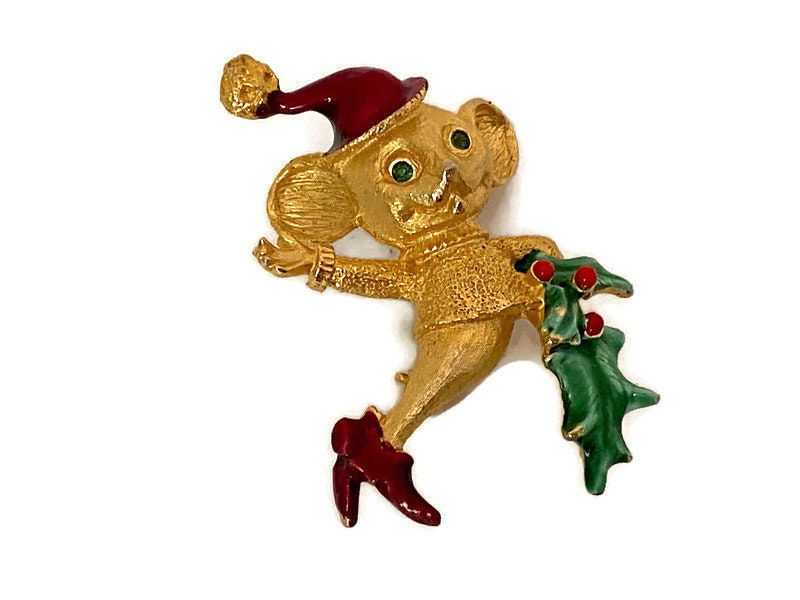 Vintage Christmas Mouse Pin by Mylu - Duckwells
