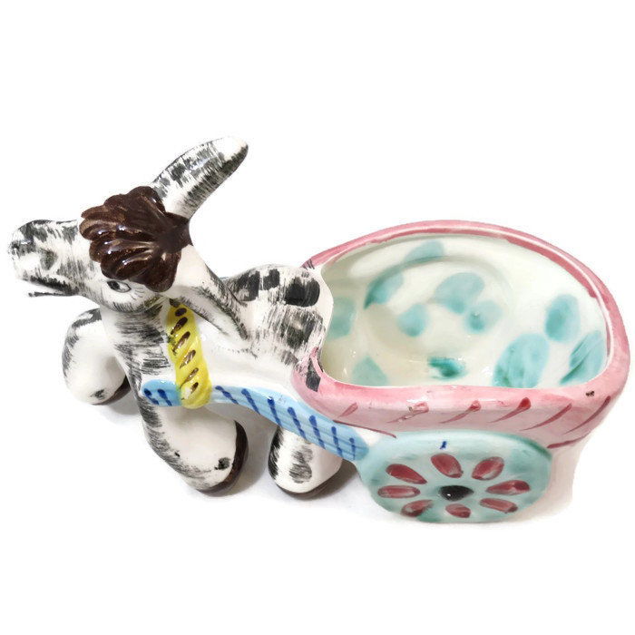 Vintage Donkey Cart Ceramic Planter - Duckwells