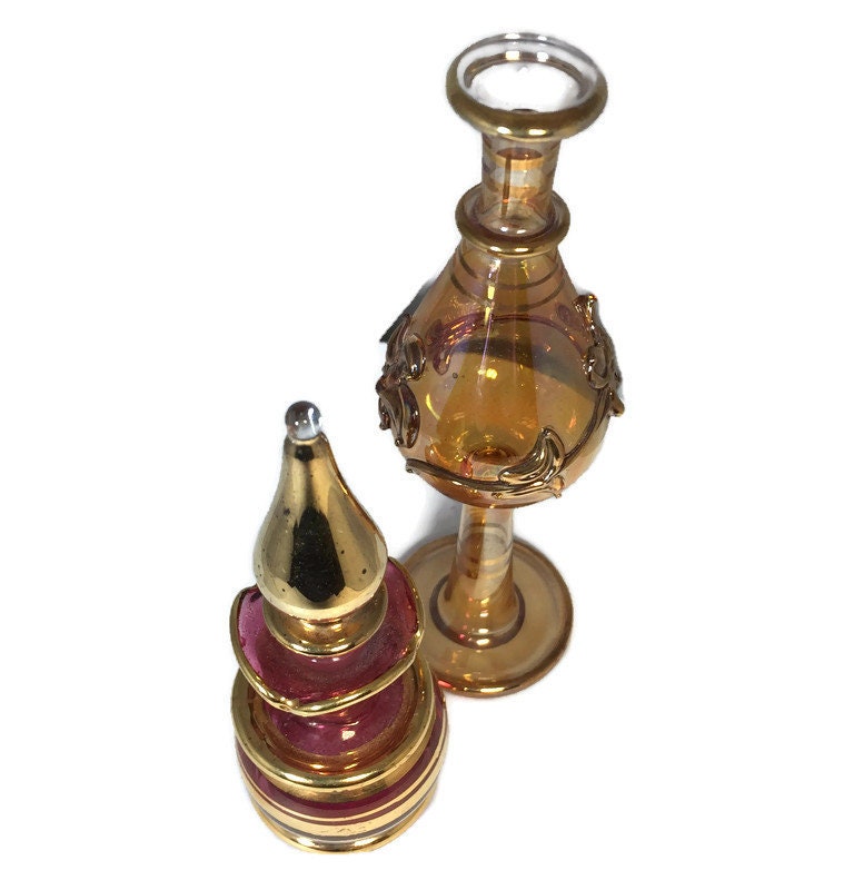 Vintage Egyptian Glass Perfume Bottles - Duckwells