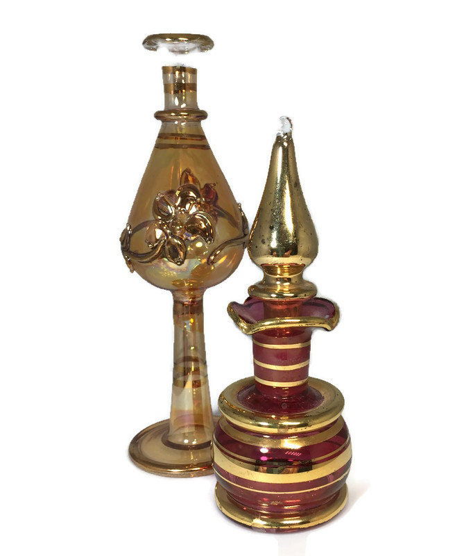 Vintage Egyptian Glass Perfume Bottles - Duckwells