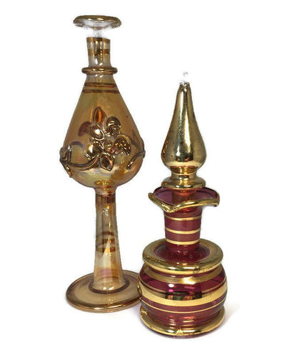 Vintage Egyptian Glass Perfume Bottles - Duckwells