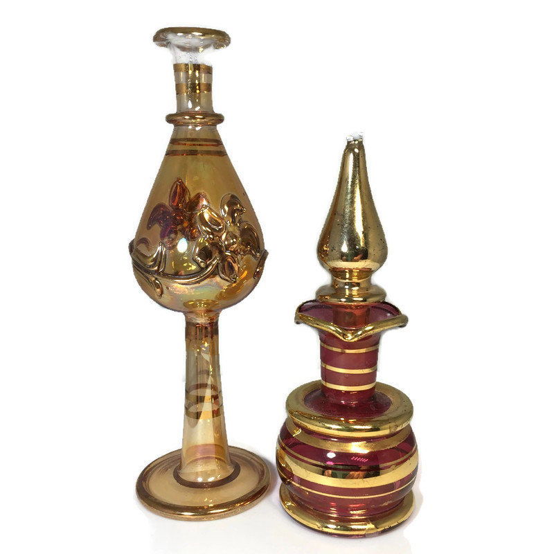 Vintage Egyptian Glass Perfume Bottles - Duckwells