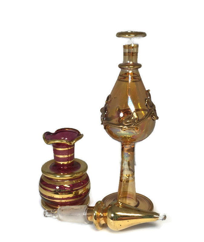Vintage Egyptian Glass Perfume Bottles - Duckwells