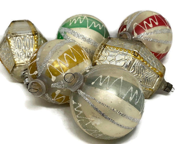 Vintage European Christmas Glass Ornaments with Original Box - Duckwells