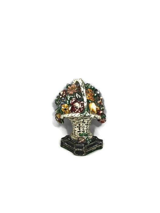 Vintage Flower Basket Doorstop by Hubley at Duckwells