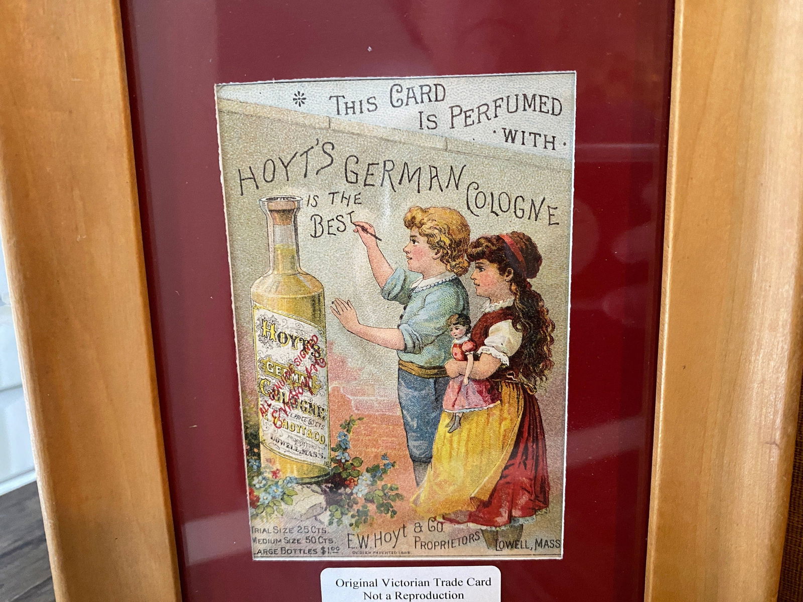 Vintage Framed Antique Victorian Era Trade Card - Duckwells