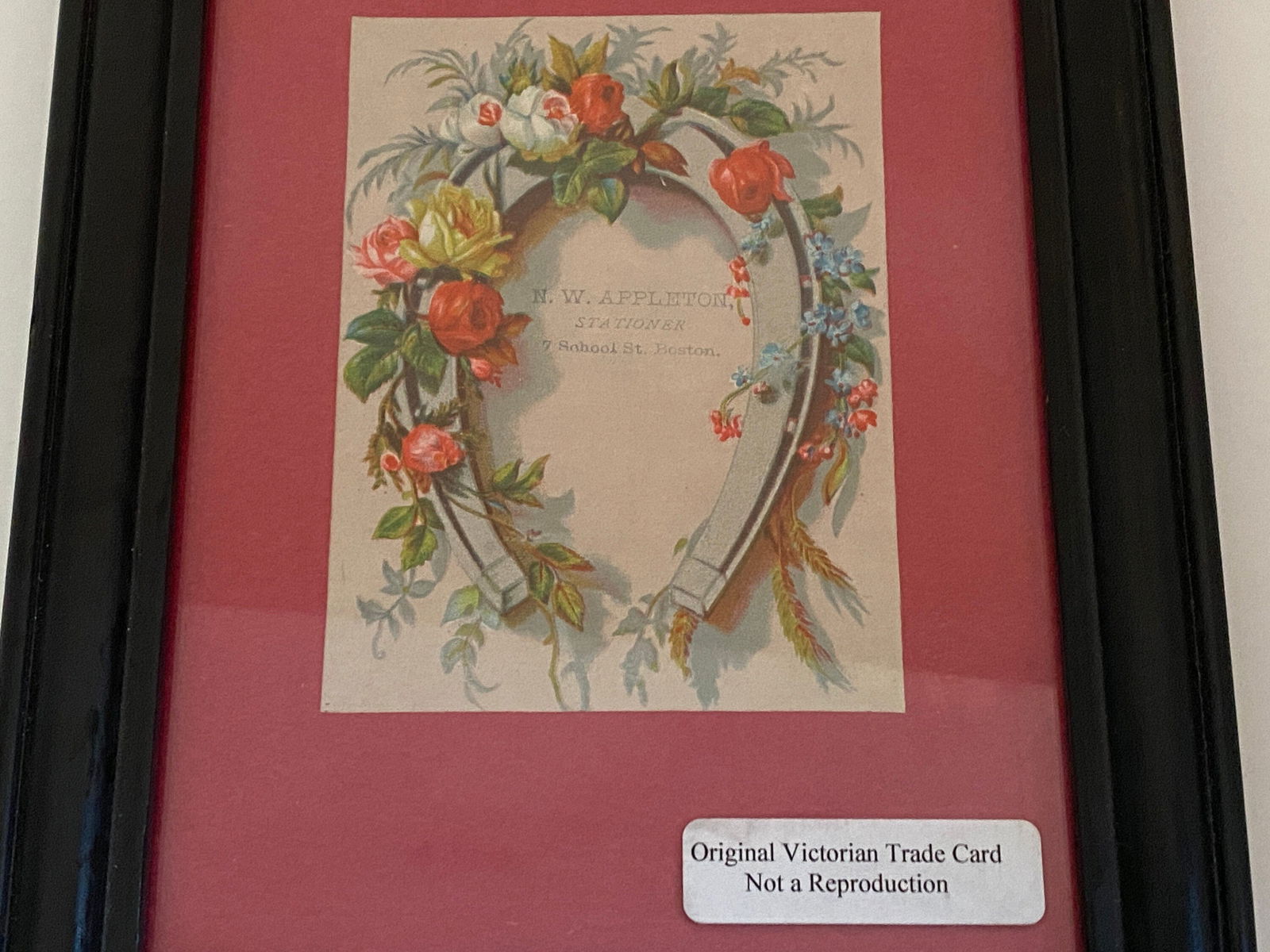 Vintage Framed Antique Victorian Era Trade Card - Duckwells