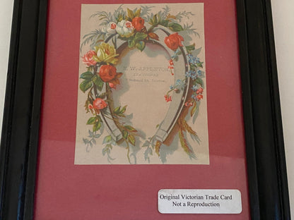 Vintage Framed Antique Victorian Era Trade Card - Duckwells