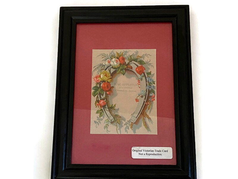 Vintage Framed Antique Victorian Era Trade Card - Duckwells