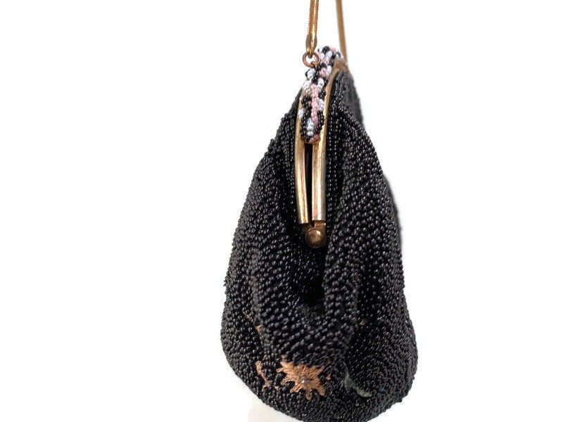 Vintage French Floral Beaded Purse - Duckwells