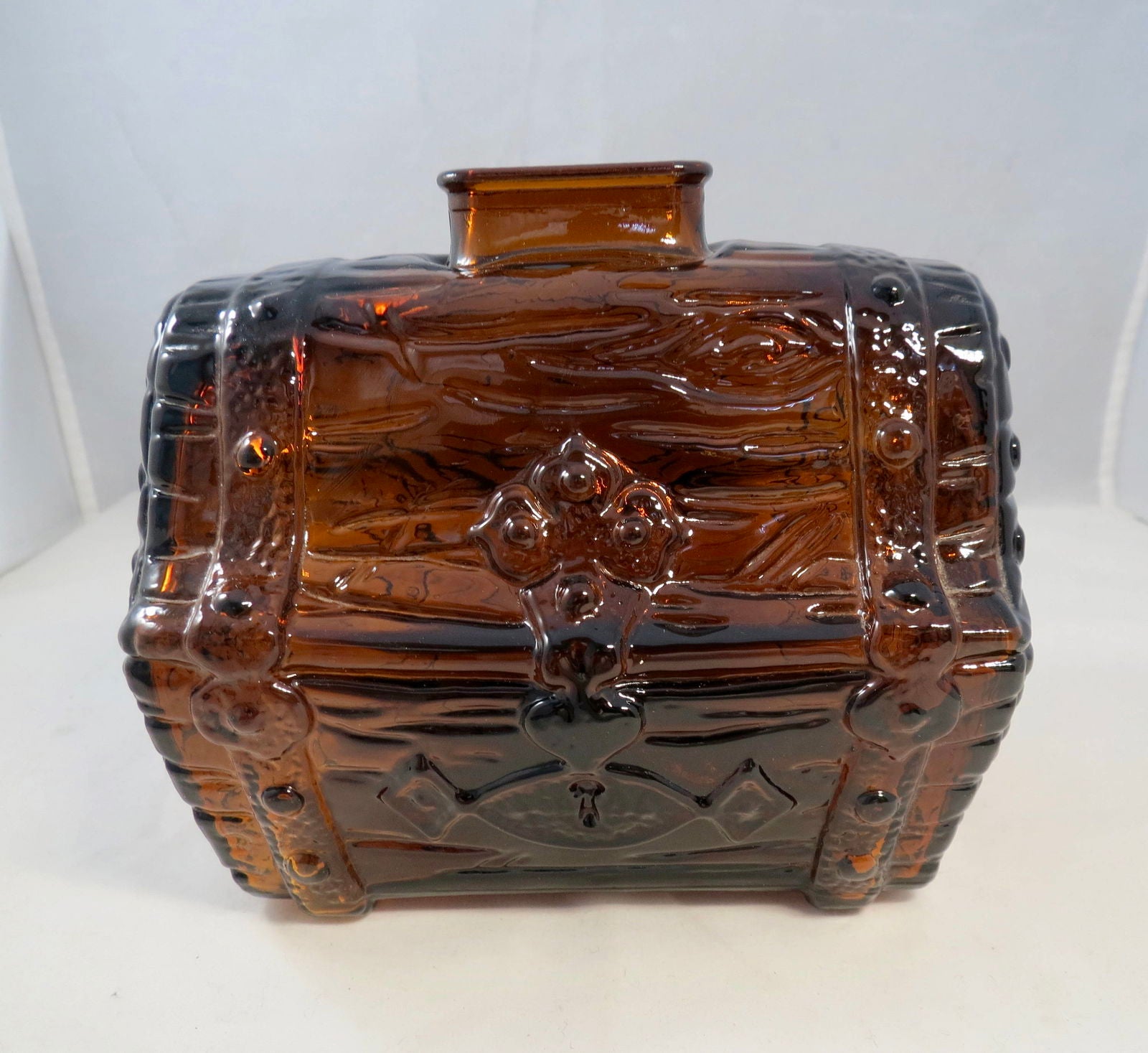 Vintage Glass Treasure Chest Coin Bank - Duckwells