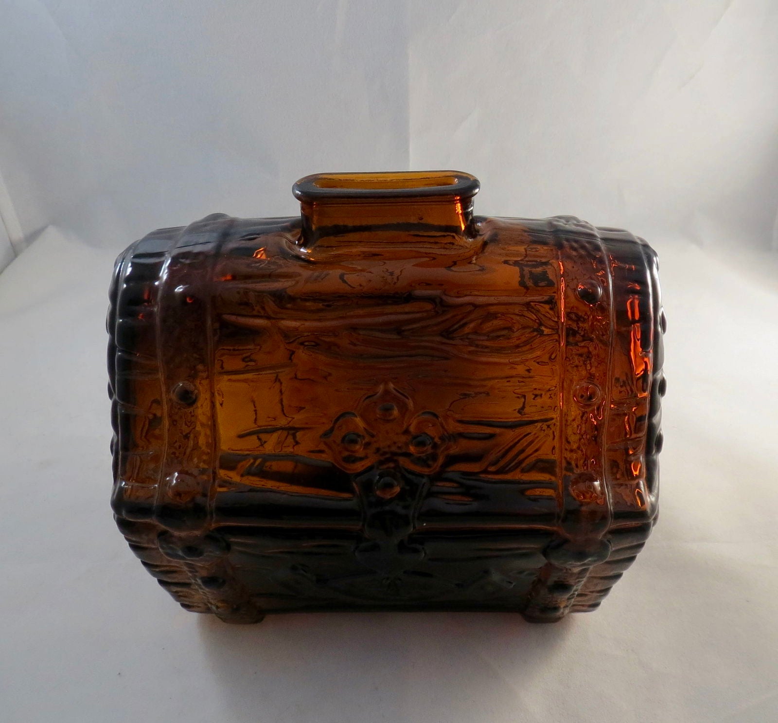 Vintage Glass Treasure Chest Coin Bank - Duckwells