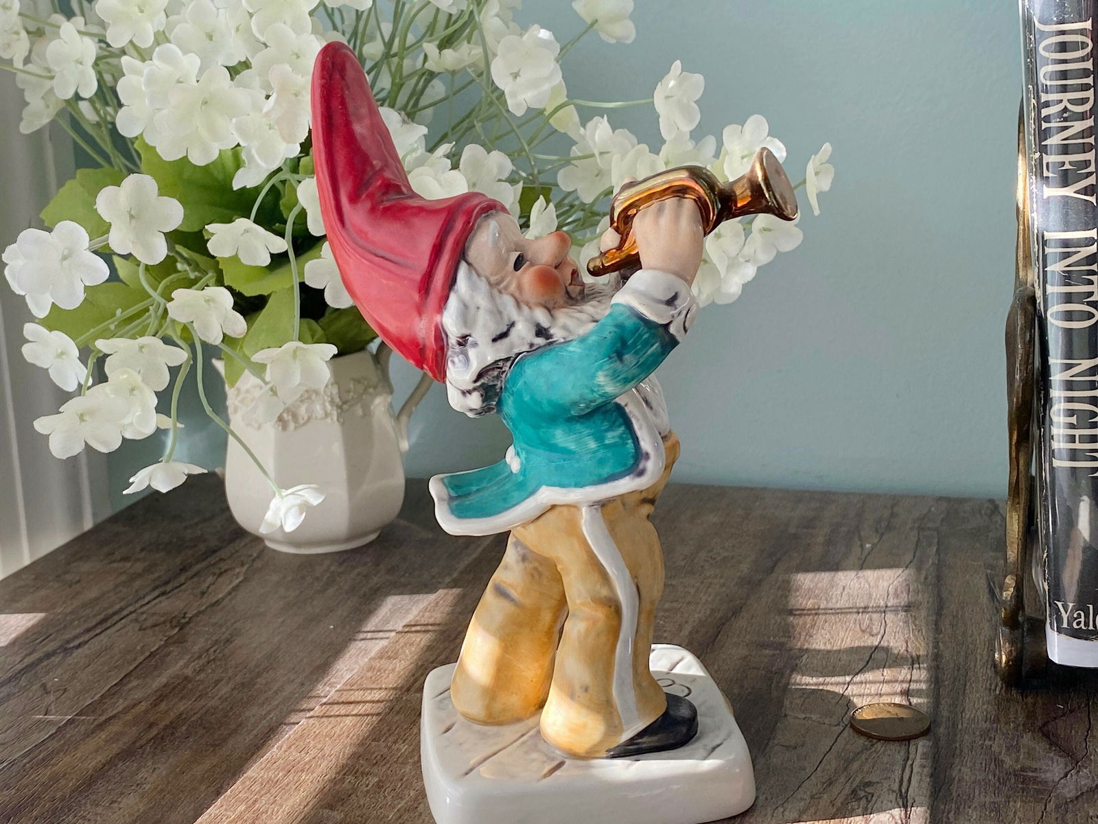 Vintage Gnome Trumpet Playing Figurine by Goebel - Duckwells