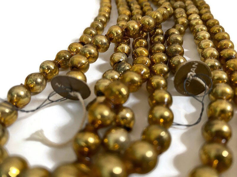 Vintage Gold Glass Beads - Duckwells