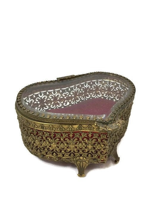 Vintage Gold Jewelry Casket at Duckwells