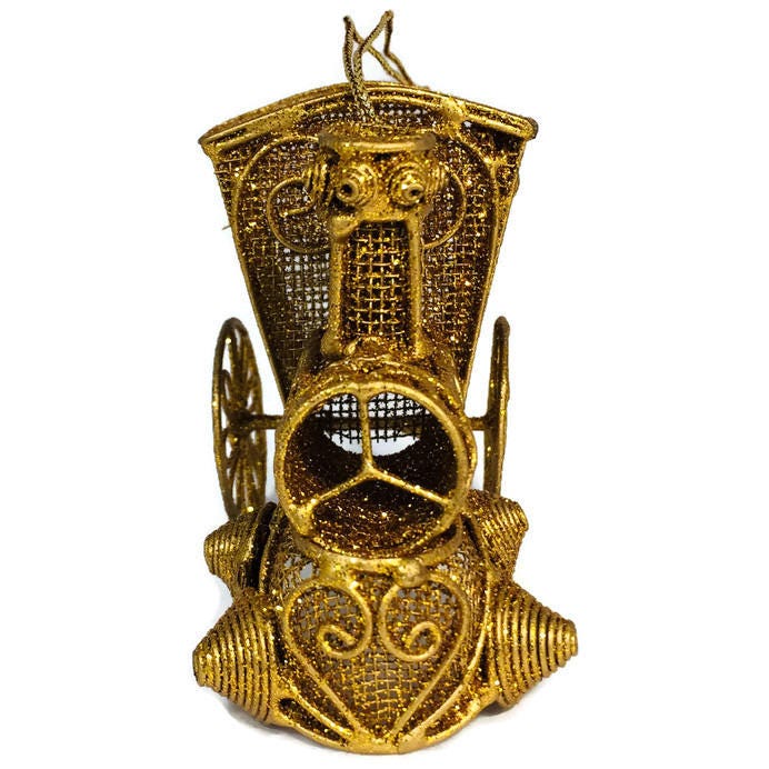 Vintage Gold Train Christmas Ornament - Duckwells