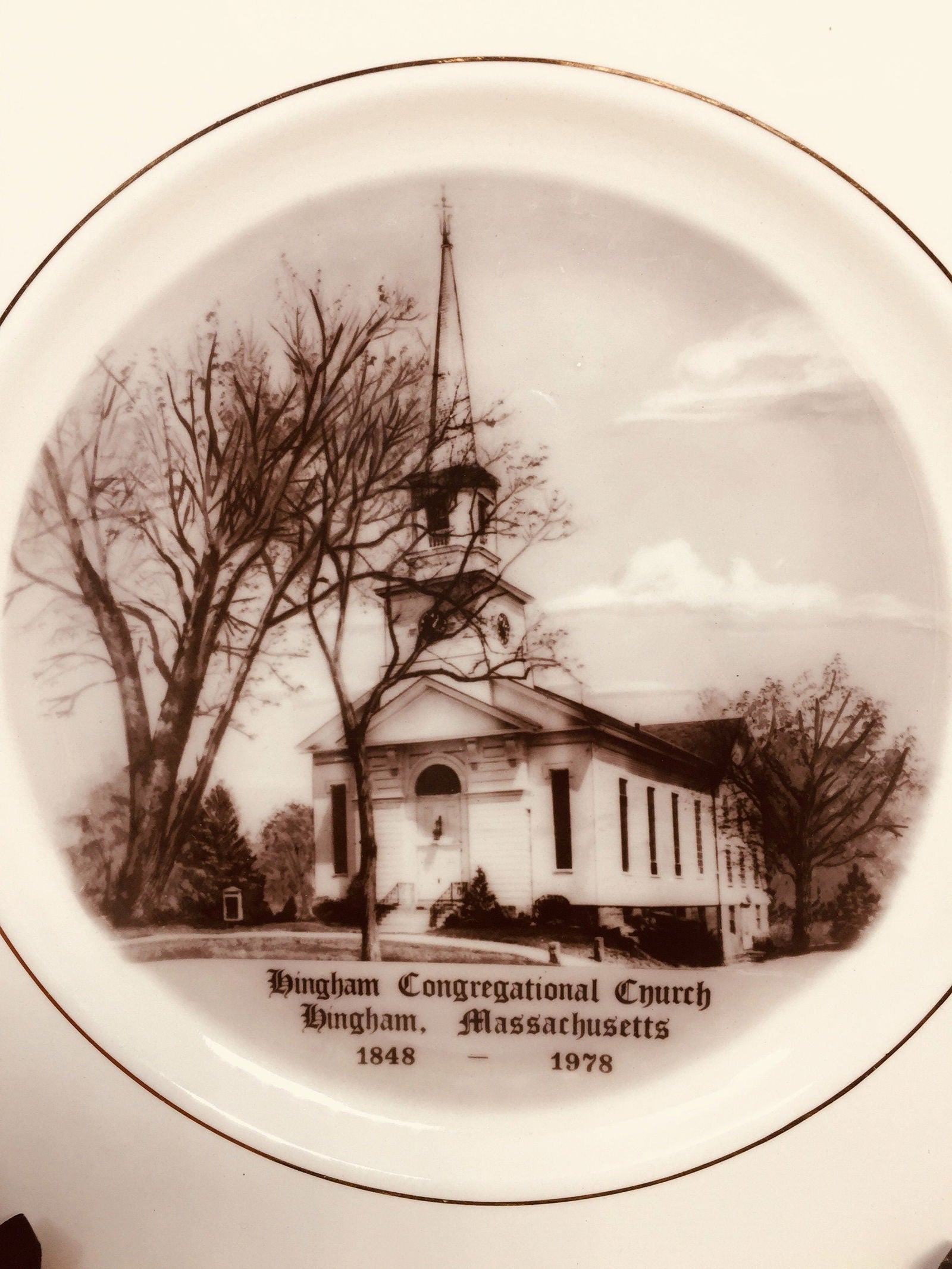 Vintage Hingham Massachusetts Plate - Duckwells