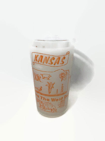 Vintage Kansas Souvenir Glass - Duckwells