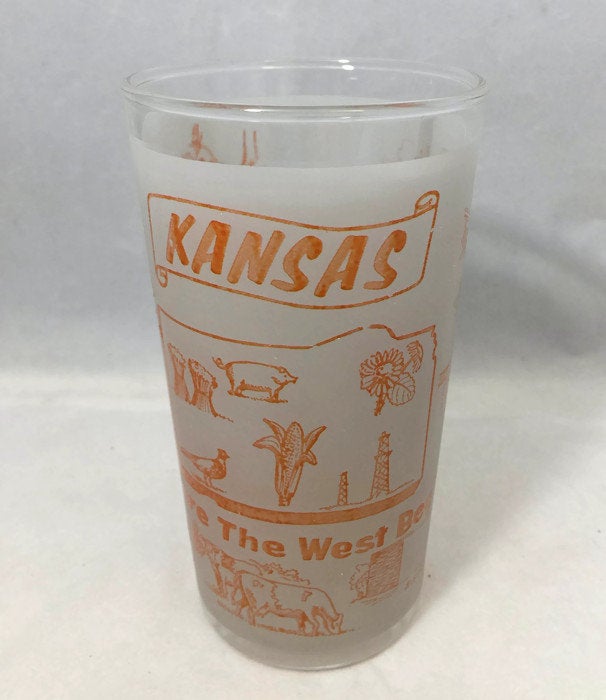 Vintage Kansas Souvenir Glass - Duckwells