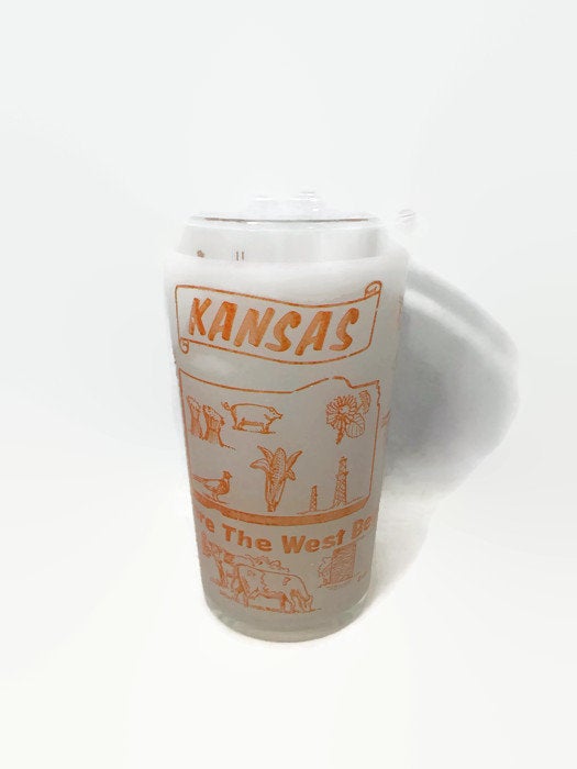 Vintage Kansas Souvenir Glass - Duckwells