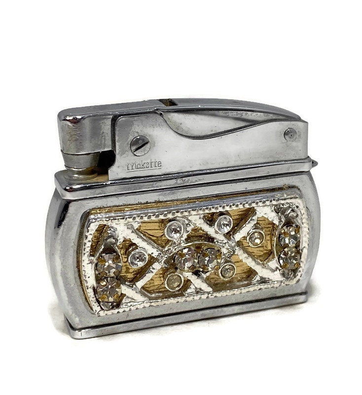 Vintage Ladies Lighter - Rhinestones Wiesner Trickette - Duckwells
