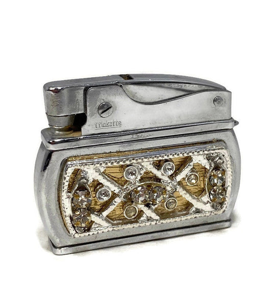 Vintage Ladies Lighter - Rhinestones Wiesner Trickette - Duckwells