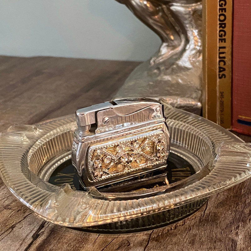 Vintage Ladies Lighter - Rhinestones Wiesner Trickette - Duckwells