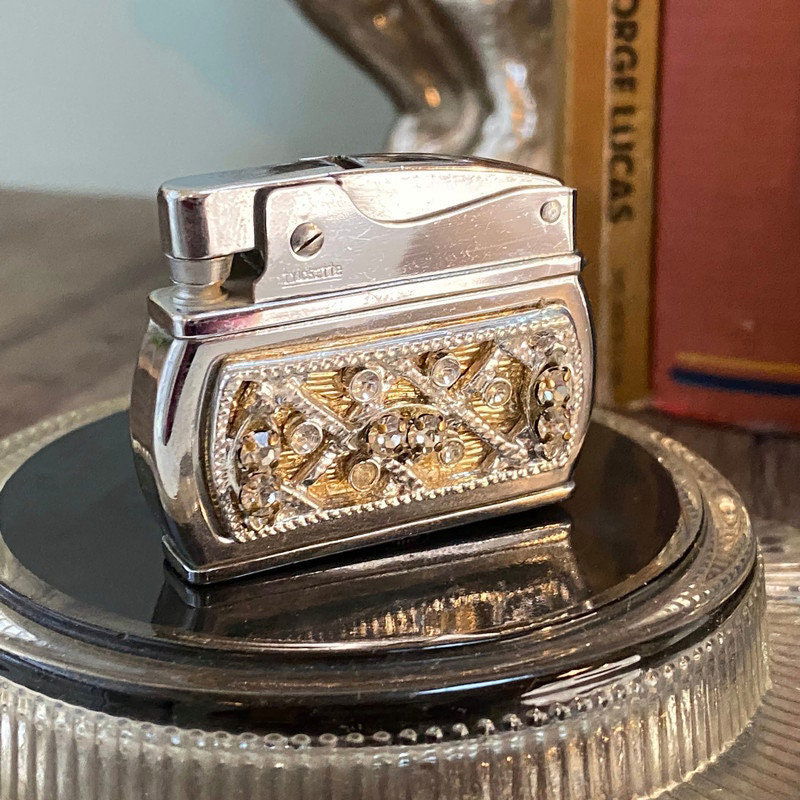 Vintage Ladies Lighter - Rhinestones Wiesner Trickette - Duckwells