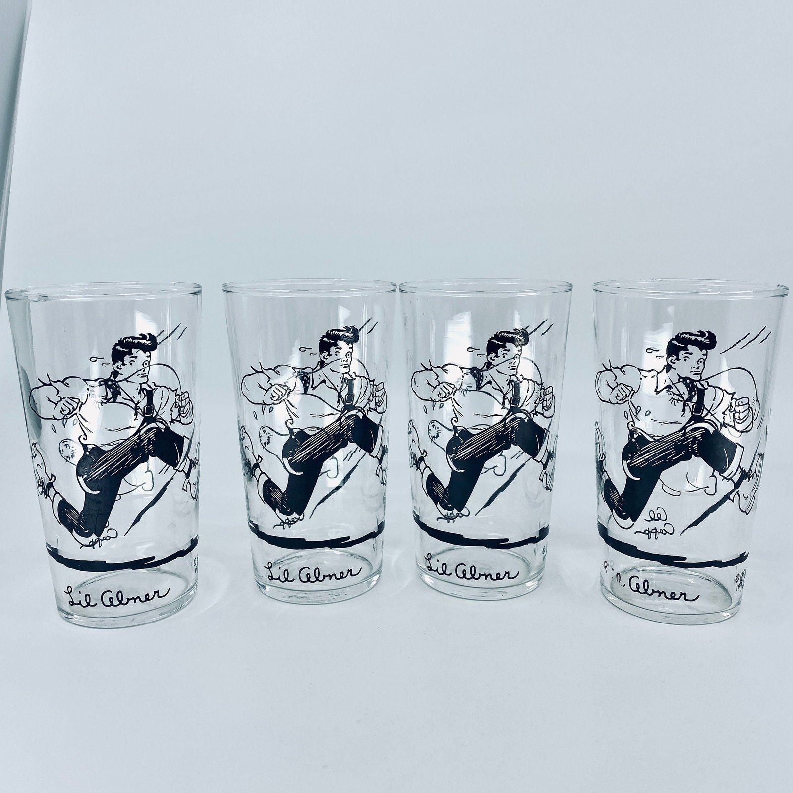 Vintage Lil Abner Glasses - Set of 4 - Duckwells
