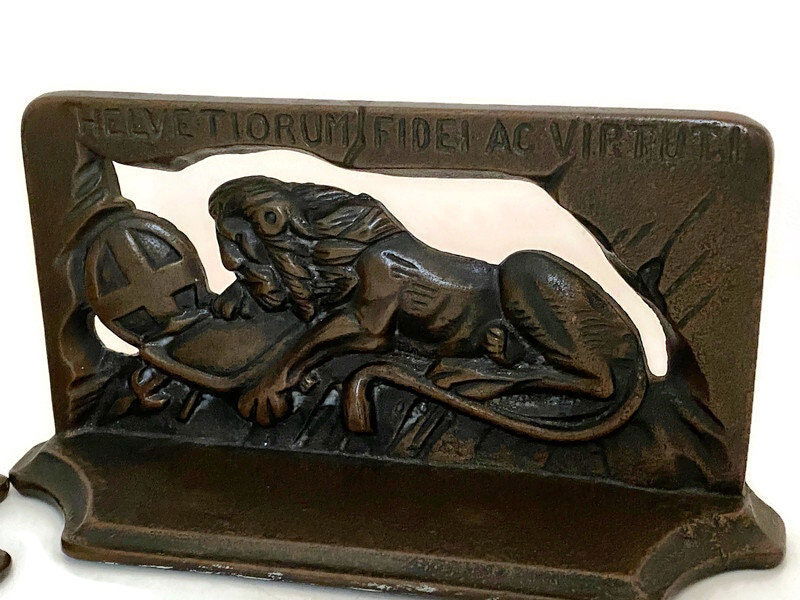 Vintage Lion of Lucerne Bookends - Duckwells