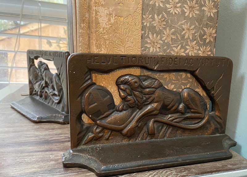 Vintage Lion of Lucerne Bookends - Duckwells