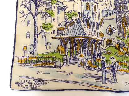 Vintage Little Church Around the Corner Handkerchief - Duckwells