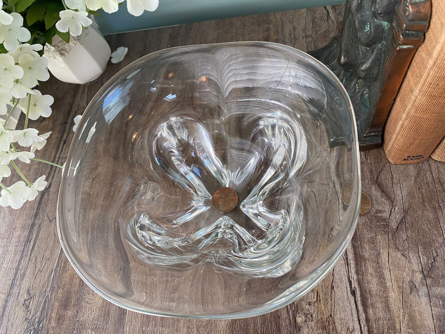 Vintage Magnor Norway Art Glass Bowl Scandinavian Design - Duckwells