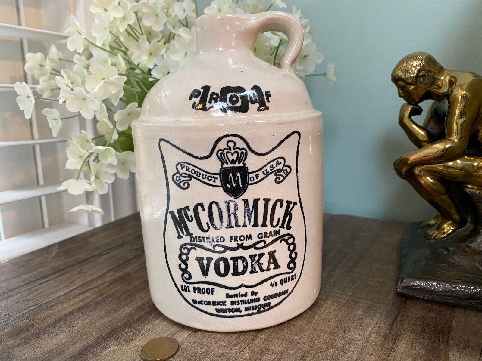 Vintage McCormick Vodka Stoneware Jug - Duckwells