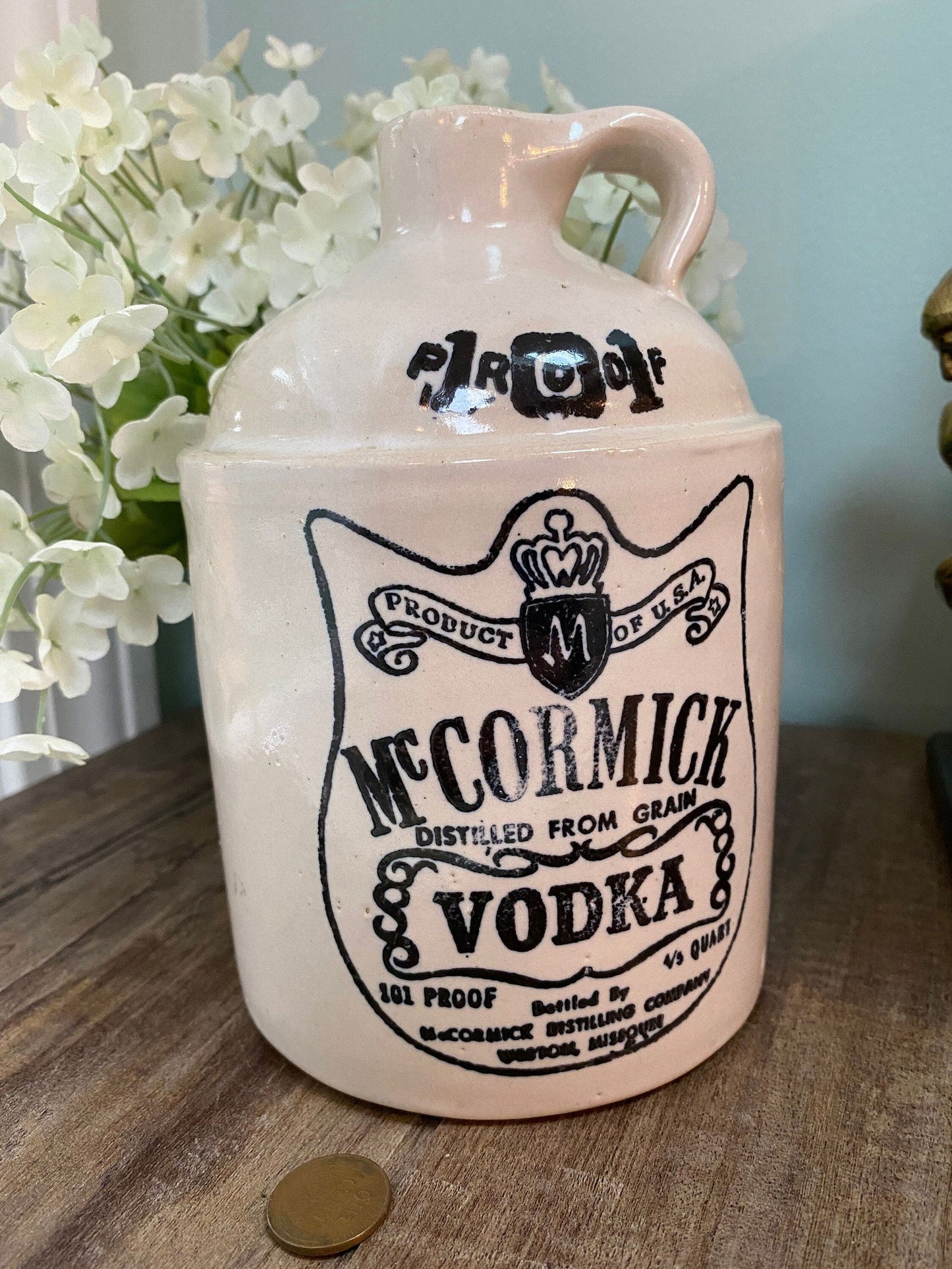 Vintage McCormick Vodka Stoneware Jug - Duckwells