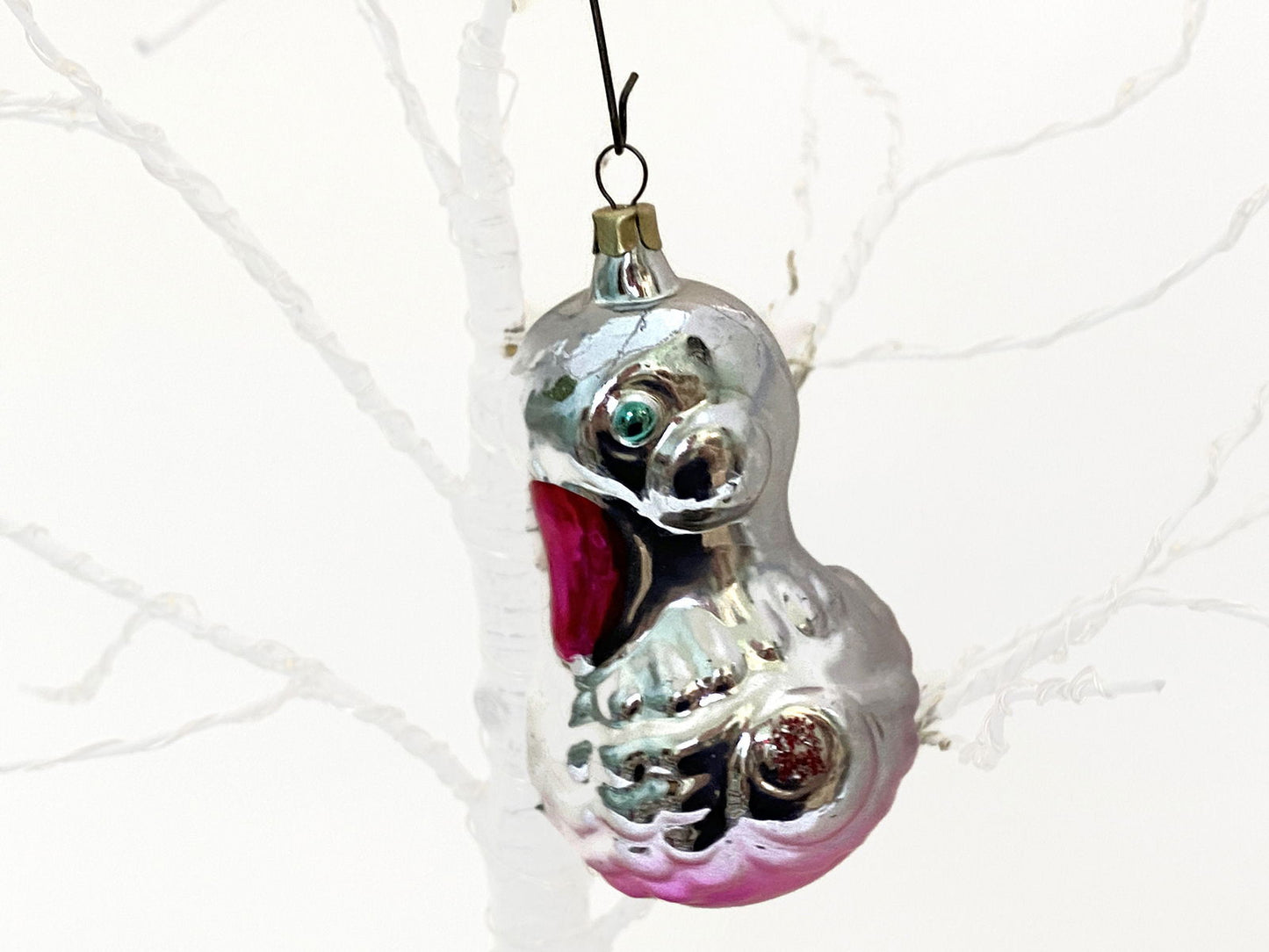 Vintage Mercury Glass Duck Ornament - Duckwells